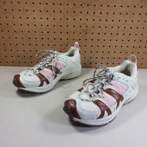Dr Comfort womens white brown pink Refresh Diabetic walking shoes 7.5 M